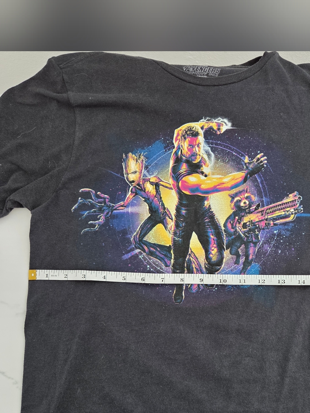 Marvel Avengers Infinity War Thor Groot Rocket Unisex Graphic Tee - Picture 8 of 10